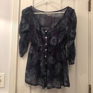 Beautiful Sheer Peacock Light Blouse
